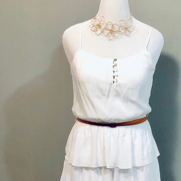 Lily Rose White Tiered Ruffle Elastic Waist Dress - Picture 5 of 5
